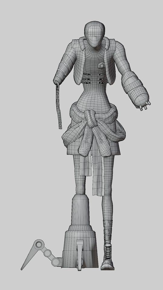 Dylan's untextured mesh, front view.